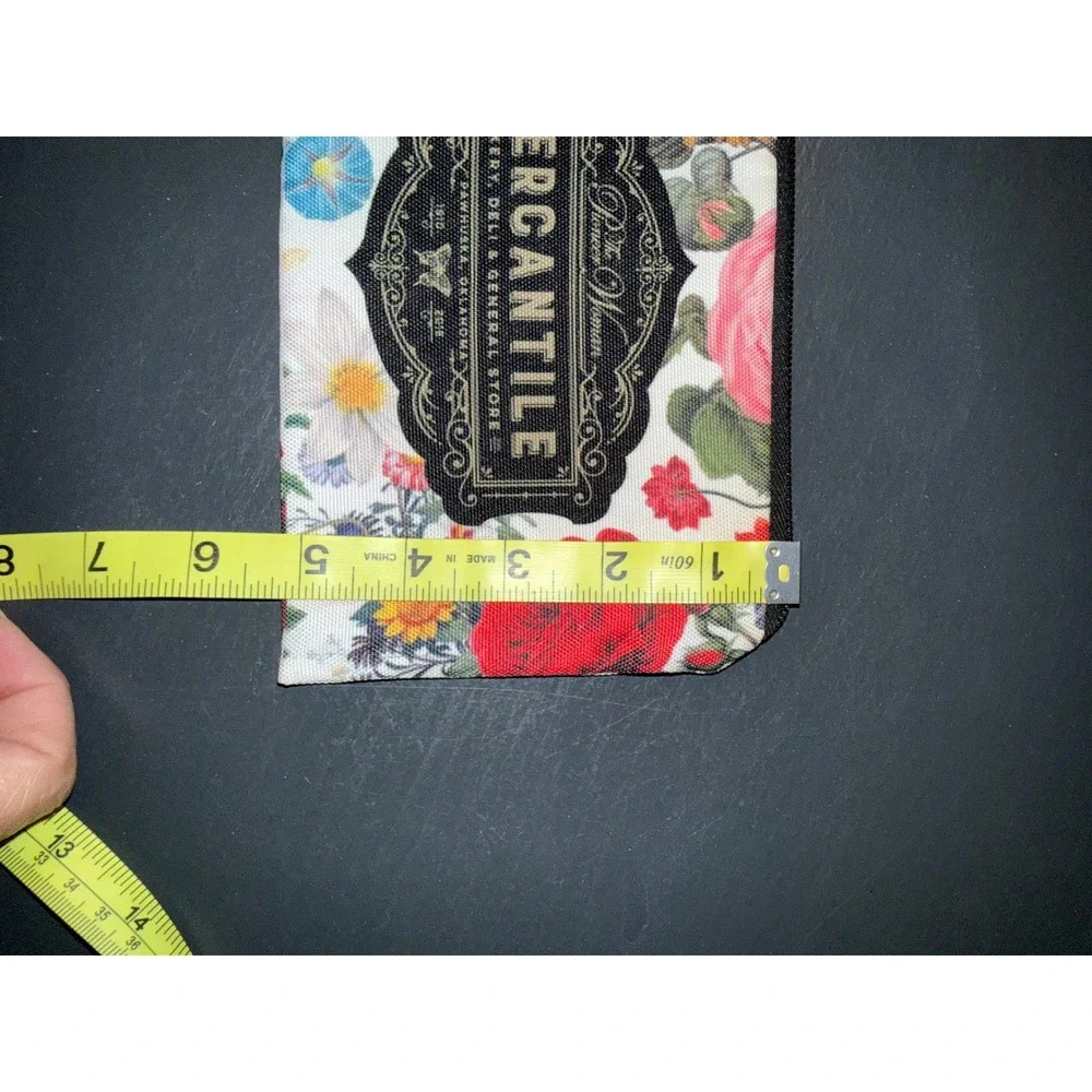 Pioneer Woman Mercantile Floral Canvas Zipper Pouch Pawhuska Oklahoma Makeup Bag